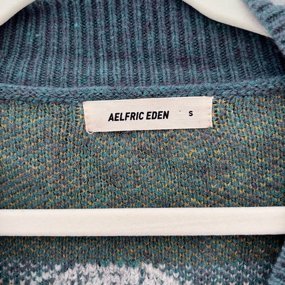 Aelfric Eden Teal Sheep Cardigan Oversized Small - Picture 2 of 4